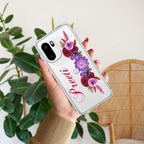 Blue Aster Floral Transparent Silicon Case For OnePlus