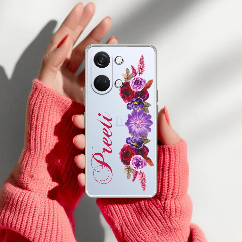 Blue Aster Floral Anti Yellow Case For OnePlus Nord 3 5G