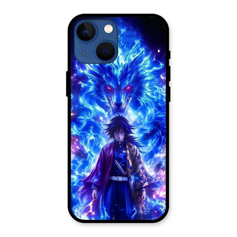 Blue Blade Glass Case Cover For iPhone 13 mini
