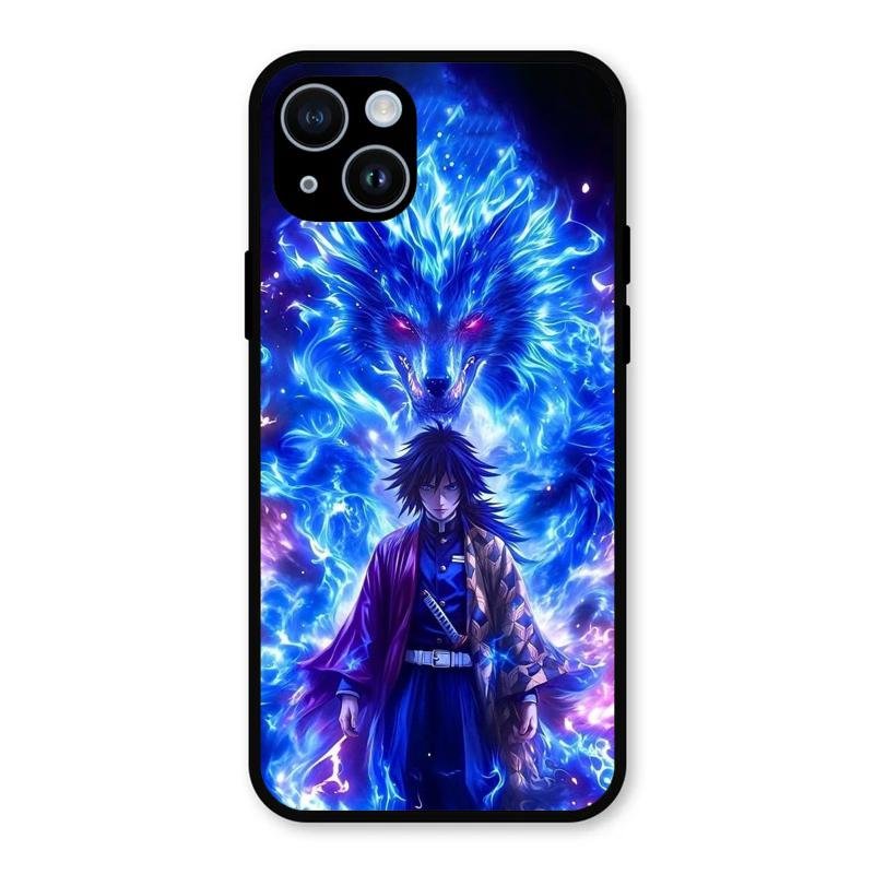 Blue Blade Glass Case Cover For iPhone 14 Plus