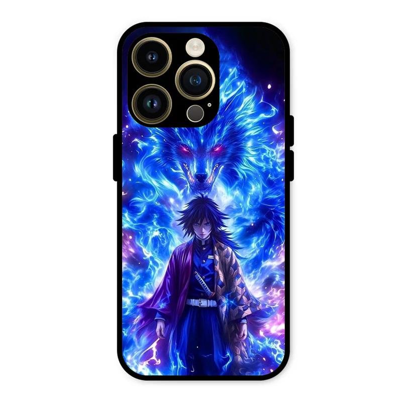 Blue Blade Glass Case Cover For iPhone 14 Pro Max