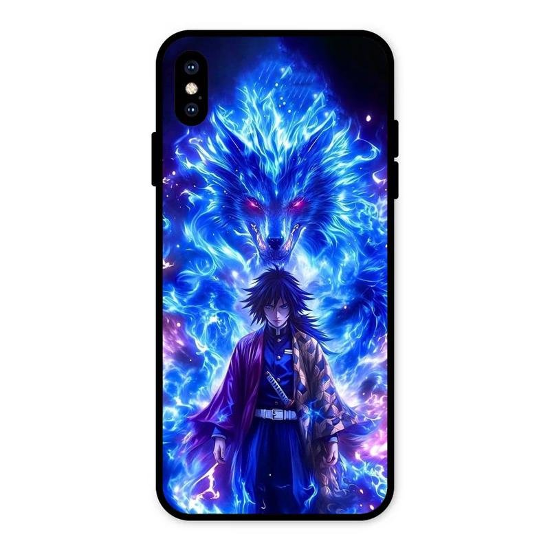 Blue Blade Glass Case Cover For iPhone XS Max
