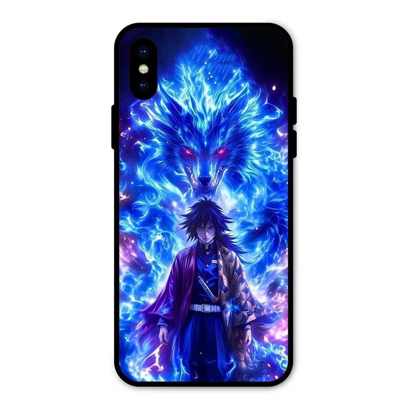 Blue Blade Glass Case Cover For iPhone XS