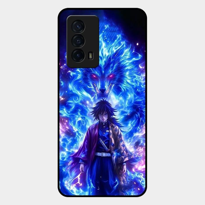 Blue Blade Glass Case Cover For Iqoo Z5 5G