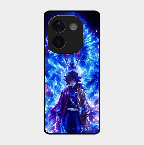 Blue Blade Glass Case Cover For Iqoo Z9S Pro 5G