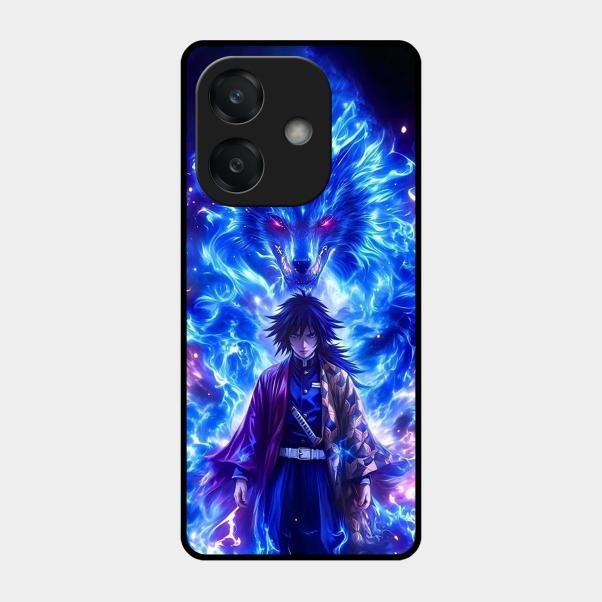 Blue Blade Glass Case Cover For Oppo A3X 5G