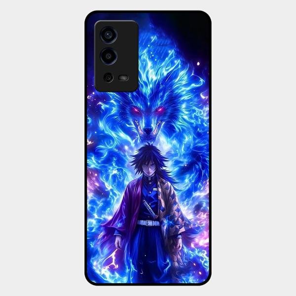 Blue Blade Glass Case Cover For Oppo A55
