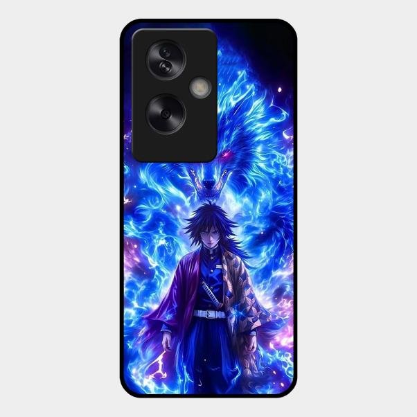 Blue Blade Glass Case Cover For Oppo A79 5G