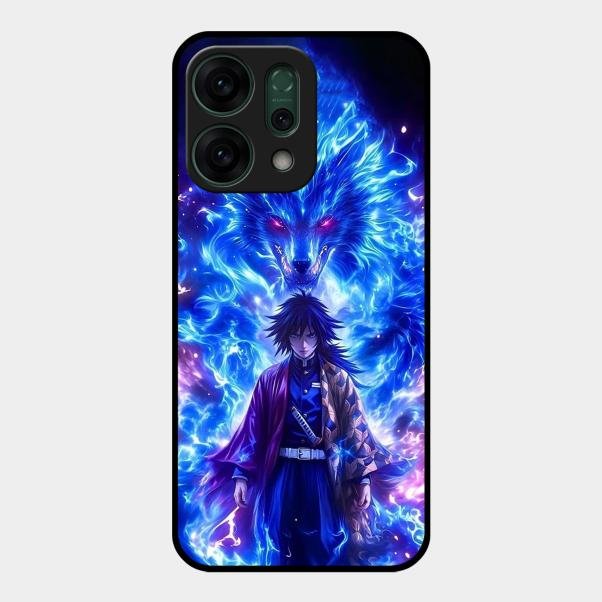 Blue Blade Glass Case Cover For Oppo Reno 14 5G