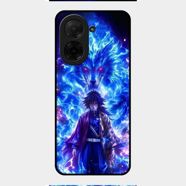 Blue Blade Glass Case Cover For Poco C71
