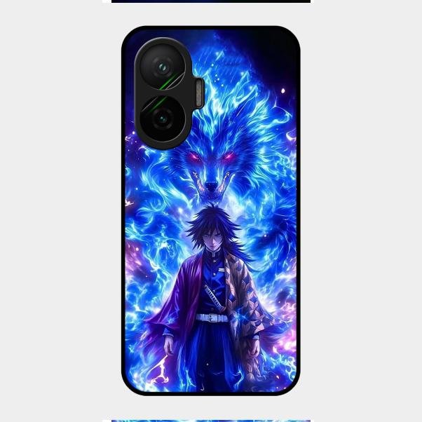 Blue Blade Glass Case Cover For Poco F7 5G