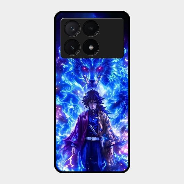 Blue Blade Glass Case Cover For Poco X6 Pro 5G