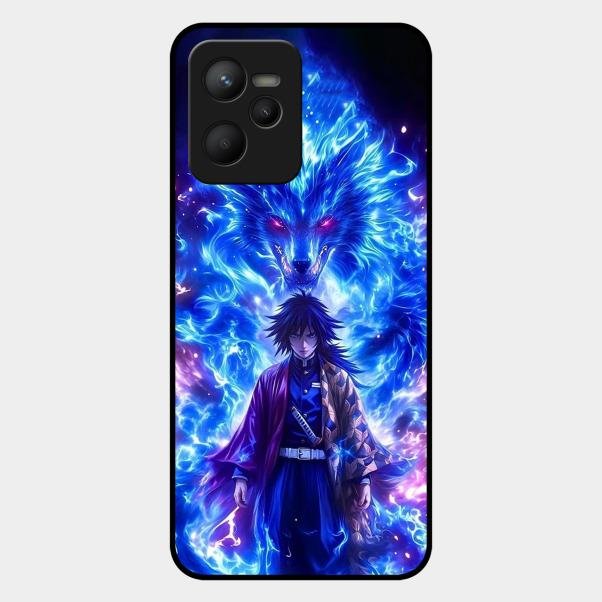 Blue Blade Glass Case Cover For Realme C35