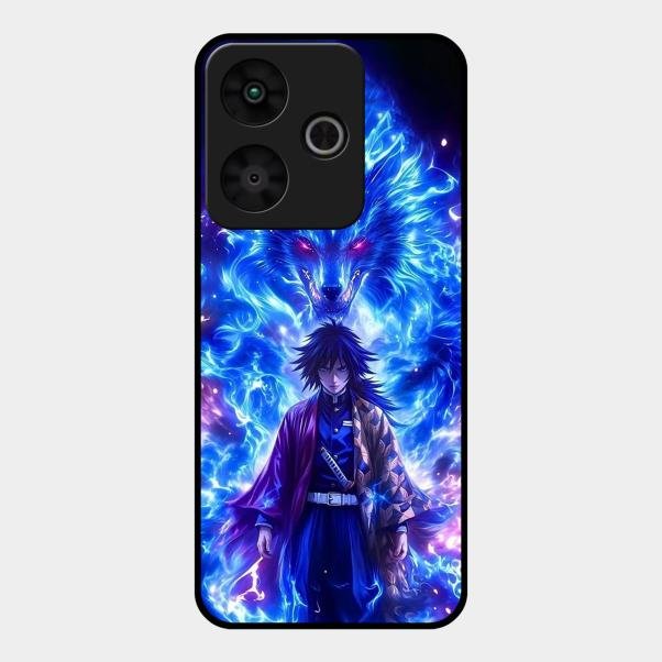 Blue Blade Glass Case Cover For Redmi 13 5G