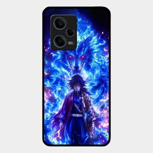 Blue Blade Glass Case Cover For Redmi Note 12 Pro 5G
