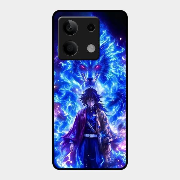 Blue Blade Glass Case Cover For Redmi Note 13 5G