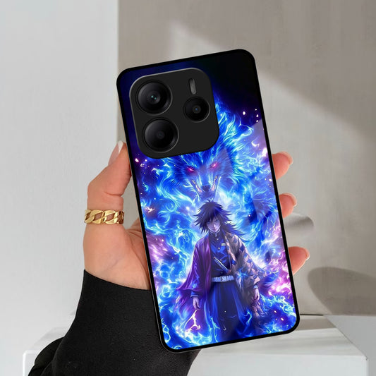 Blue Blade Glass Case Cover For Redmi