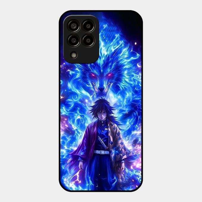Blue Blade Glass Case Cover For Samsung Galaxy M33 5G