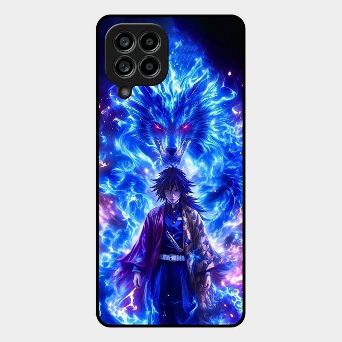 Blue Blade Glass Case Cover For Samsung Galaxy M53 5G