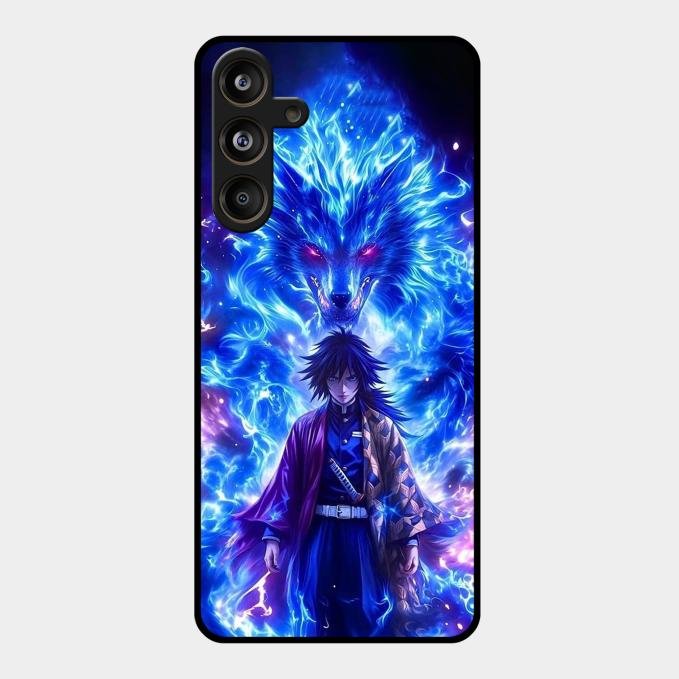 Blue Blade Glass Case Cover For Samsung Galaxy M55 5G