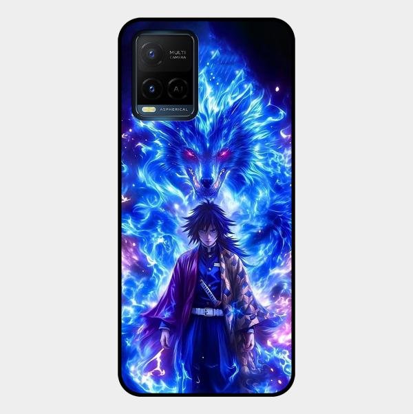 Blue Blade Glass Case Cover For Vivo T1X