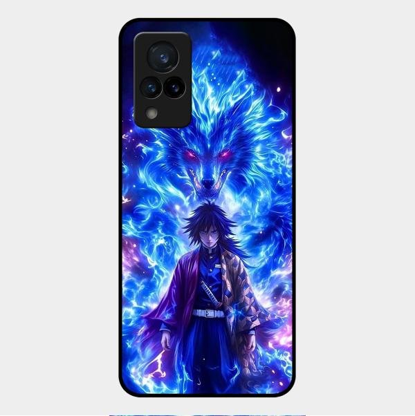 Blue Blade Glass Case Cover For Vivo V21 5G