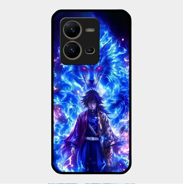Blue Blade Glass Case Cover For Vivo V25 5G