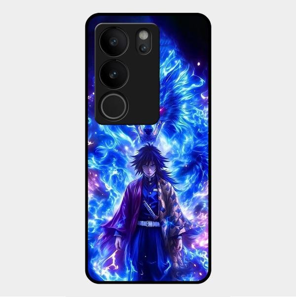 Blue Blade Glass Case Cover For Vivo V29 5G