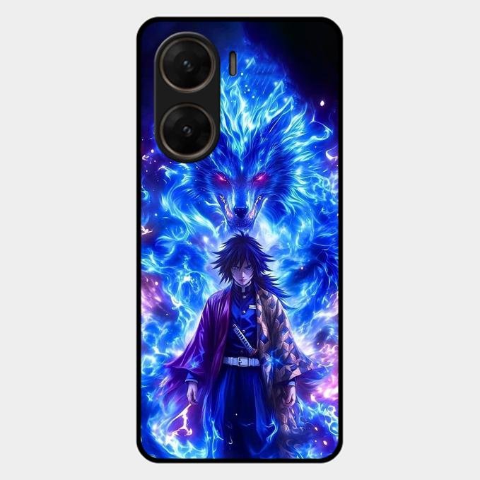 Blue Blade Glass Case Cover For Vivo V29E 5G