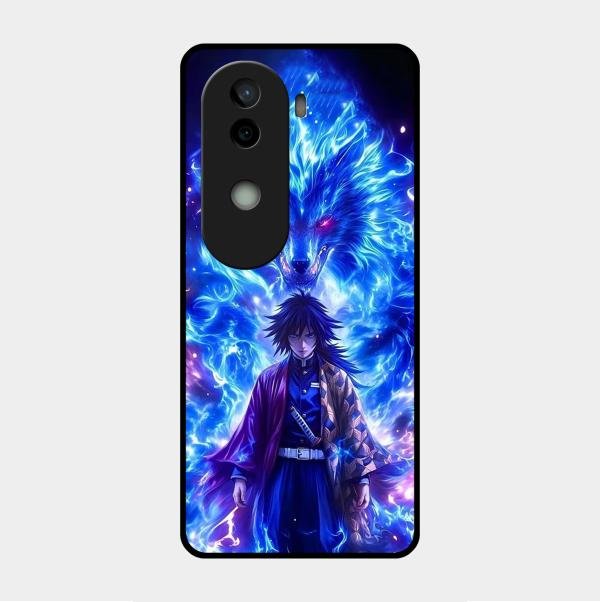 Blue Blade Glass Case Cover For Vivo V40E 5G