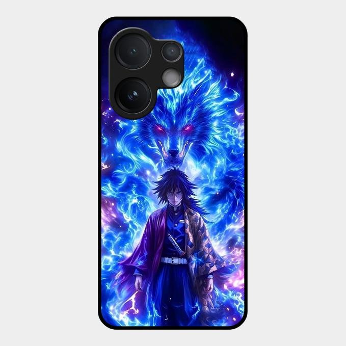 Blue Blade Glass Case Cover For Vivo V60 5G