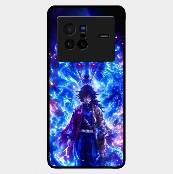 Blue Blade Glass Case Cover For Vivo X80 5G