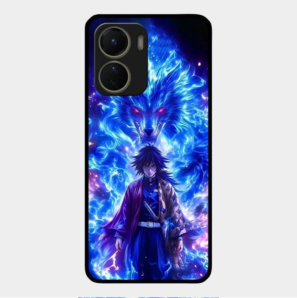 Blue Blade Glass Case Cover For Vivo Y16