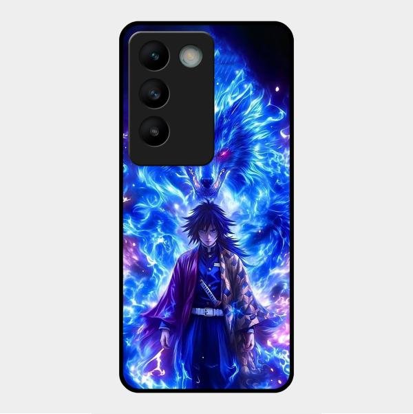 Blue Blade Glass Case Cover For Vivo Y200E 5G