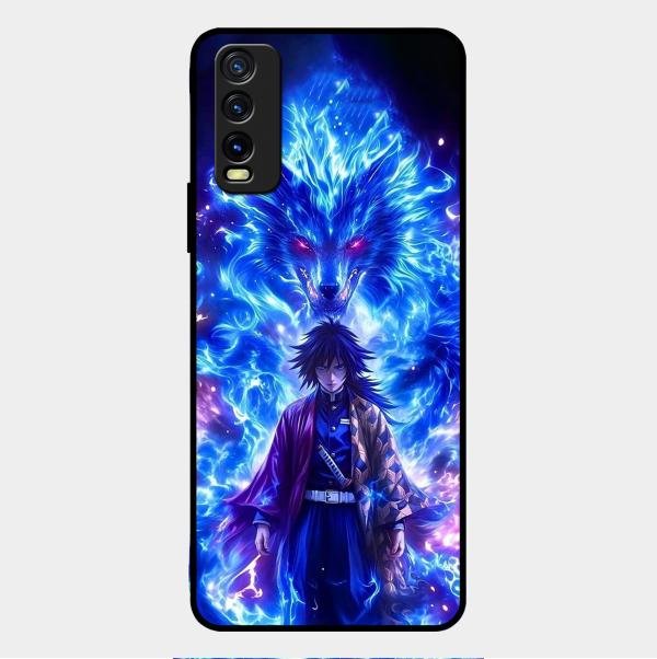 Blue Blade Glass Case Cover For Vivo Y20T