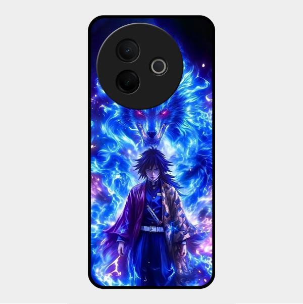 Blue Blade Glass Case Cover For Vivo Y39 5G