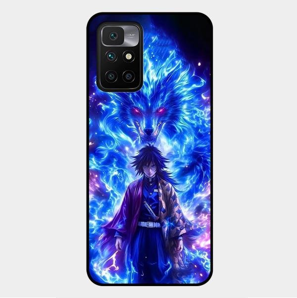 Blue Blade Glass Case Cover For Xiaomi Redmi 10 Prime