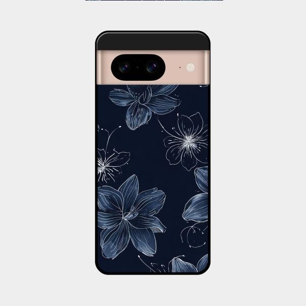 Blue Blossom Kindle Glass Phone Cover For Google Pixel 8 5G