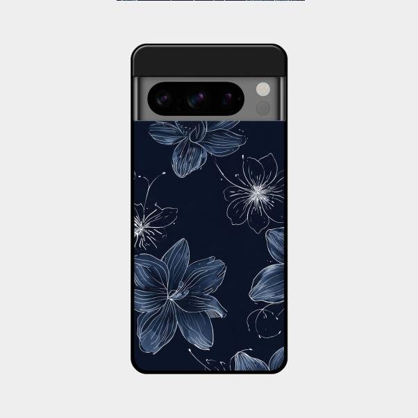 Blue Blossom Kindle Glass Phone Cover For Google Pixel 8 Pro 5G