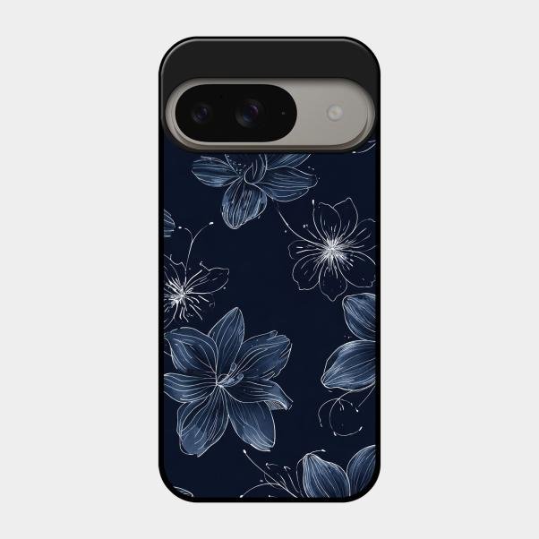 Blue Blossom Kindle Glass Phone Cover For Google Pixel 9 5G