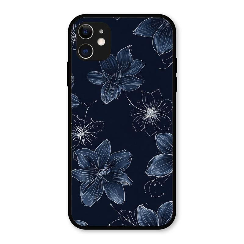 Blue Blossom Kindle Glass Phone Cover For iPhone 11