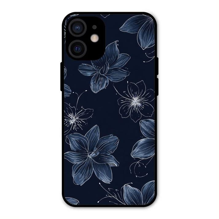 Blue Blossom Kindle Glass Phone Cover For iPhone 12 mini