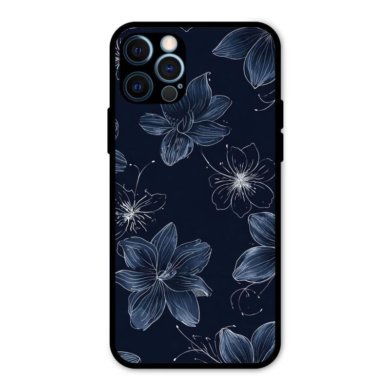 Blue Blossom Kindle Glass Phone Cover For iPhone 12 Pro Max
