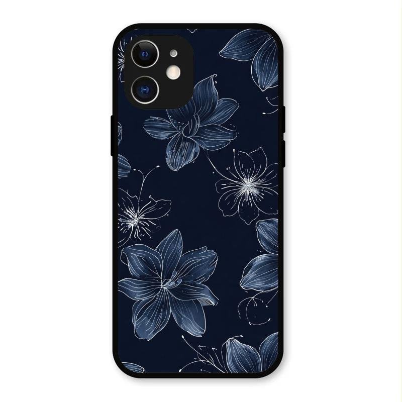 Blue Blossom Kindle Glass Phone Cover For iPhone 12