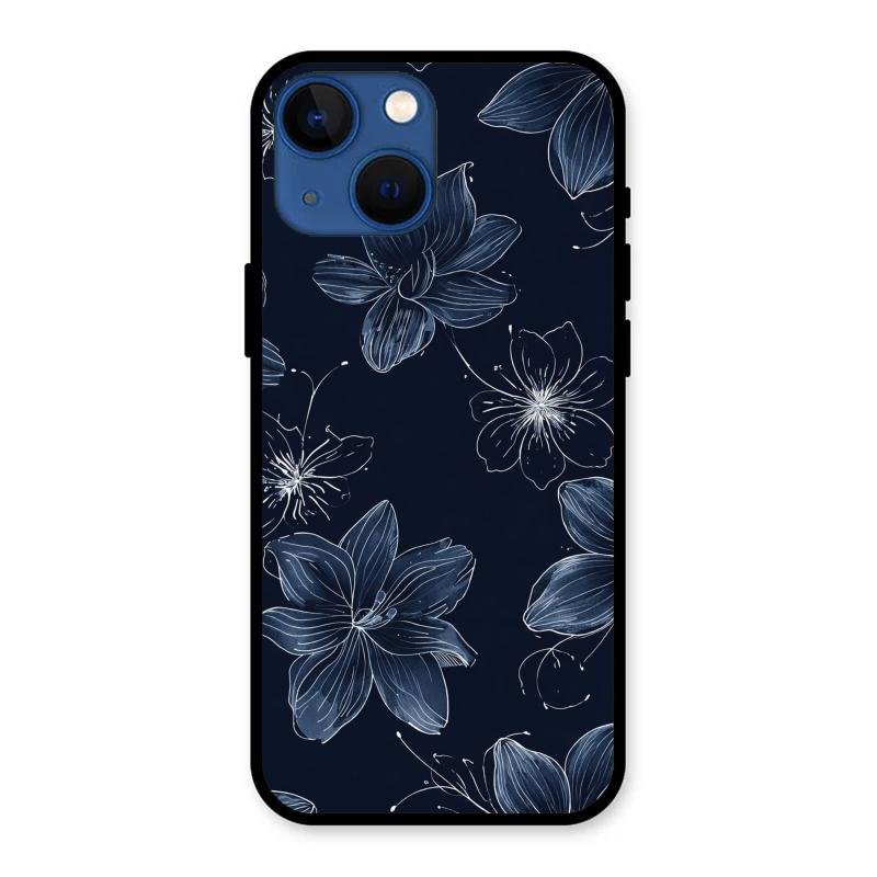 Blue Blossom Kindle Glass Phone Cover For iPhone 13 mini
