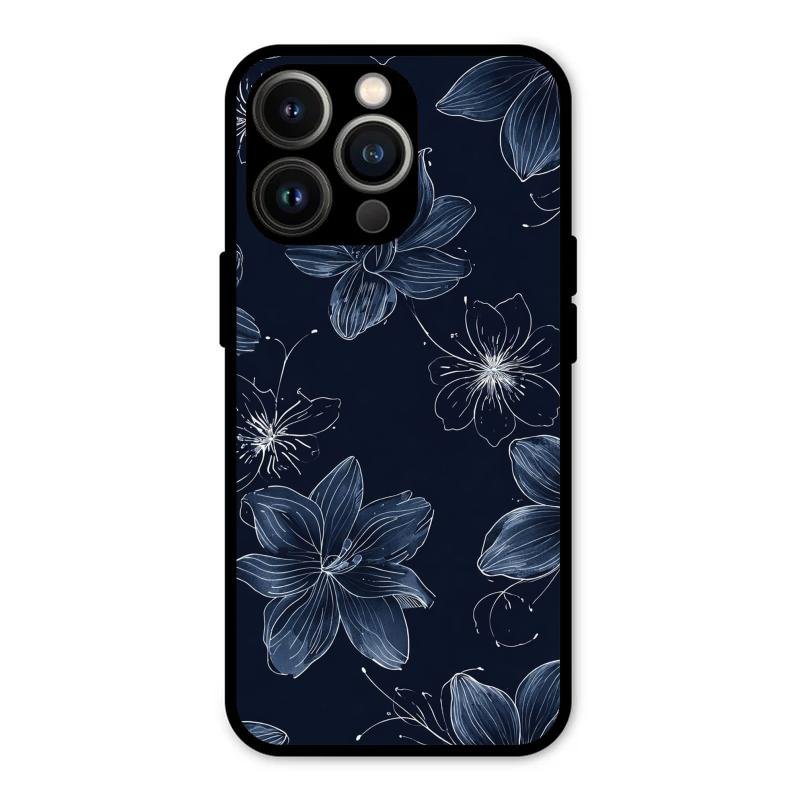 Blue Blossom Kindle Glass Phone Cover For iPhone 13 Pro