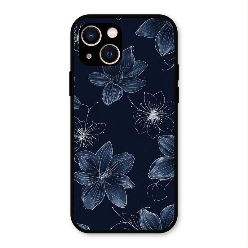 Blue Blossom Kindle Glass Phone Cover For iPhone 13
