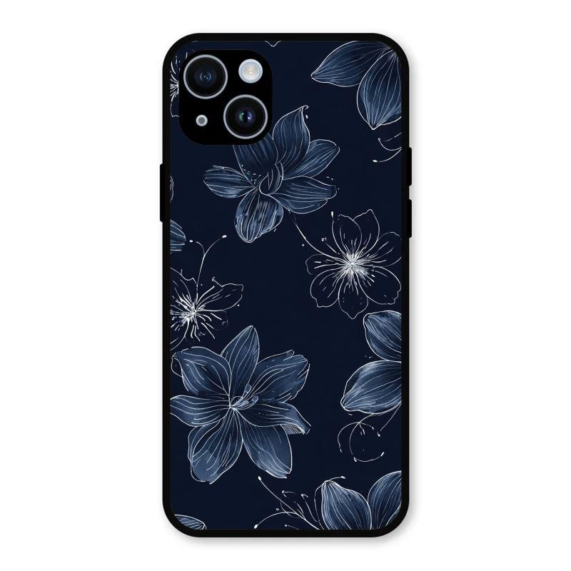 Blue Blossom Kindle Glass Phone Cover For iPhone 14 Plus