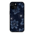 Blue Blossom Kindle Glass Phone Cover For iPhone 15 Plus
