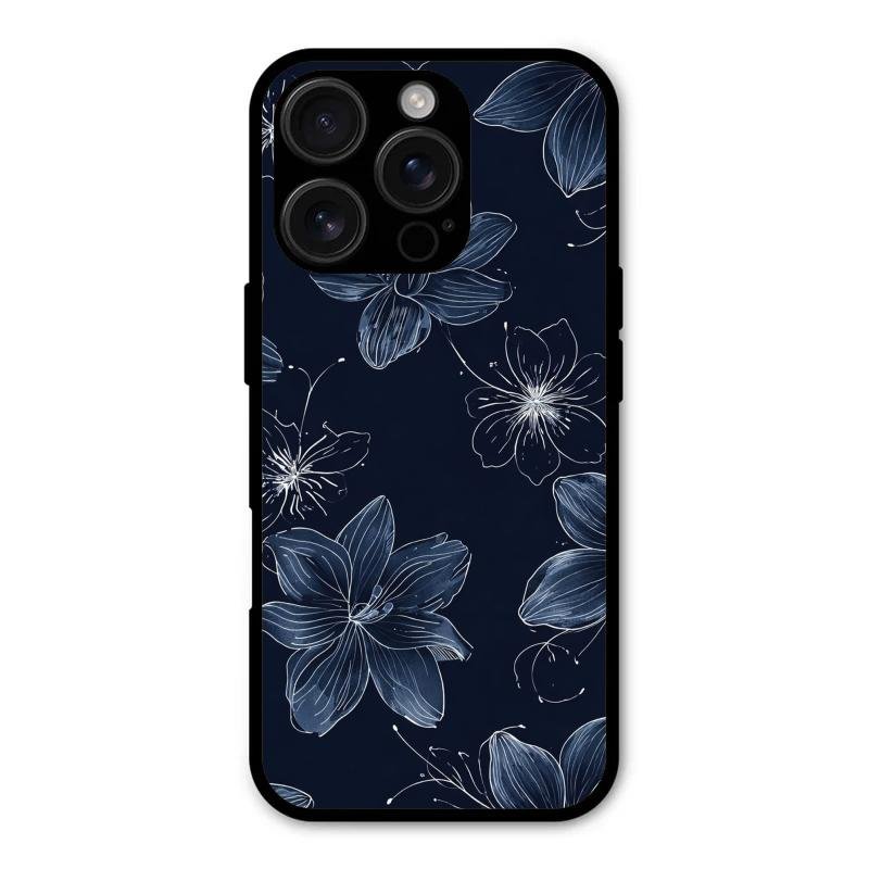 Blue Blossom Kindle Glass Phone Cover For iPhone 16 Pro